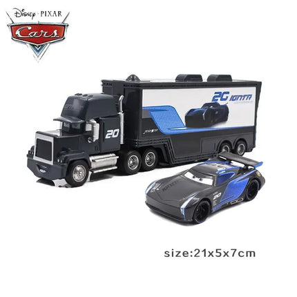 Pixar Cars Lightning McQueen Mack Uncle Truck Black Storm Jackson Cruz Set Metal Diecast Model Toy Kids Christmas Gift