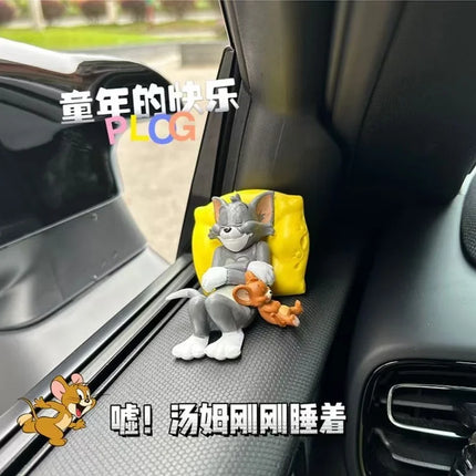 Cartoon Tom and Jerry Sleep Car Ornaments Car Decoration Car Interior Accessories Automotive Interior blind box Decorations