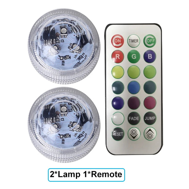 LED Car Interior Ambient Night Light Decoration Wireless Adhesive Bicycle Tail Light Auto Roof Vase Pool  Atmosphere Lamp