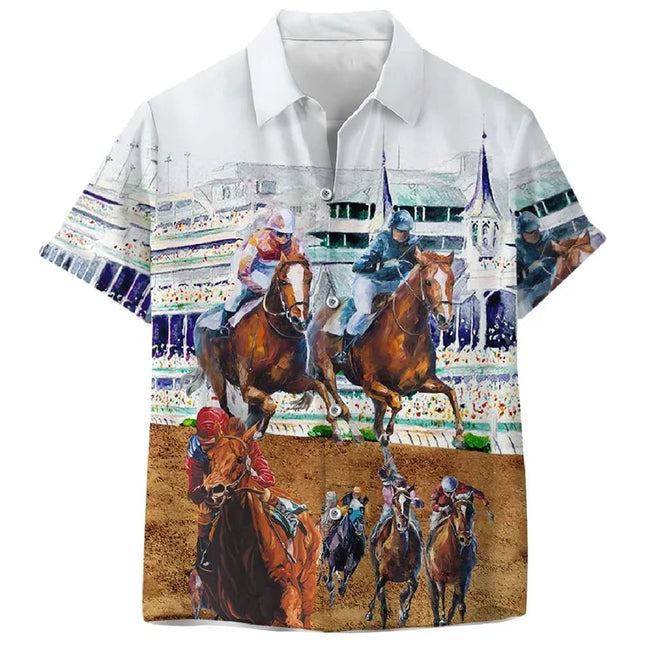 3D Print Funny Animal Hawaiian Shirts For Men Women Summer Short Sleeve Casual Relaxed-Fit Button Down Beach Shirt Mens Tshirt