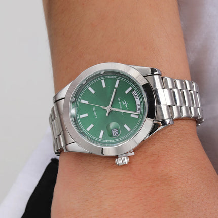 Fashion Watch Casual Clock for Men Business Daily Stainless Steel Quartz Wristwatch Clock Watch for Couples Father Gift