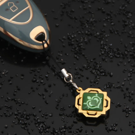 Game Genshin Impact Vision Keychain Luminous 7 Element Double Side Glass Pendant Eye Of Original Keyring Phone Charms Souvenir