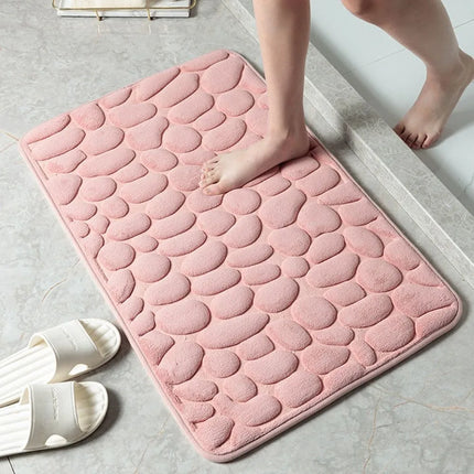 Tapis de bain antidérapant effet pavé Absorption d'eau Lavable Tapis de sol de baignoire Paillasson de douche Décoration de salle de bain