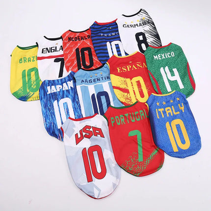Sport Team Dog Vest Mesh Fabric Thin Style Cool Breathig Dog Vests Teddy Pug Golden Retriever Shiba Clothing Cat Dog Pet Clothes