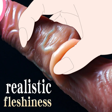 Realistic Dildo for Women Gay Skin Sliding Foreskin sexmachine Dick Anal Masturbators Strapon Big Penis Dildos Adult Sex Toys 18
