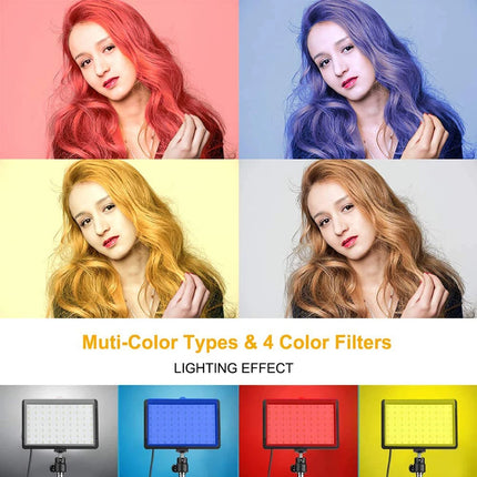 LED Photography Video Light Panel Lighting Photo Studio Lamp Kit For Shoot Live Streaming With Tripod Phone Stand RGB Filters
