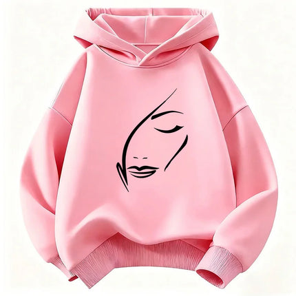 Gothic Vintage Women Face Y2k Children's Sweatshirt Hoody for Boys Girls Spring Casual Hoodies