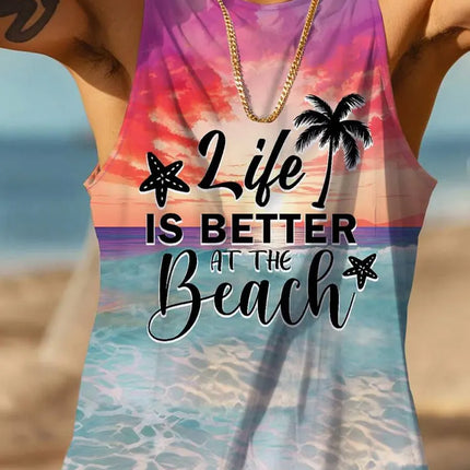Summer Daily Casual Men's Sleeveless T-shirt Hawaiian Men's Tank Top Outdoor Beach Men's Tank Top Street Fashion Men's Tank Top