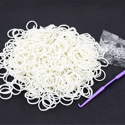 600Pcs Rainbow Rubber Band Loom -DIY Necklace S-clip Girl Rubber Band Bracelet Toys Bracelet Weaving DIY Crafting Tools