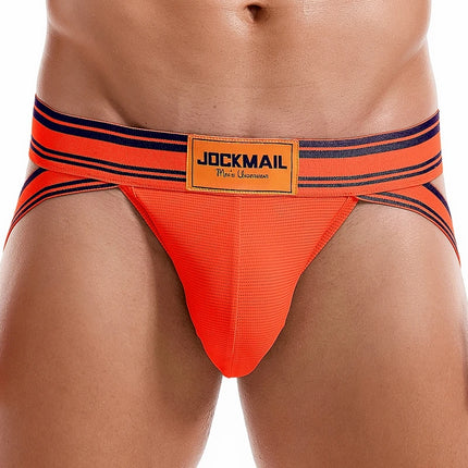 JOCKMAIL Men Jockstrap Thong  Mens Bikini Briefs Sexy Gay Underwear Nylon Mesh Hip Lift Mesh Quick Dry Sports Wear Panties