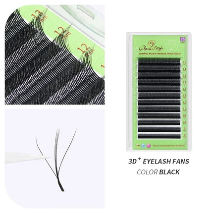 GLAMLASH 3D W Three-Core Shape Lashes Extension Premade Volume Fan Eyelashes W Style Shaped Natural False Lash Makeup Tool