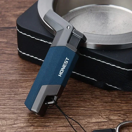HONEST Outdoor Adventure BBQ Windproof Turbo Jet 1300 C Turbo Torch Cigar Lighter Keyring Gas Lighter Men's Smoking Gadget