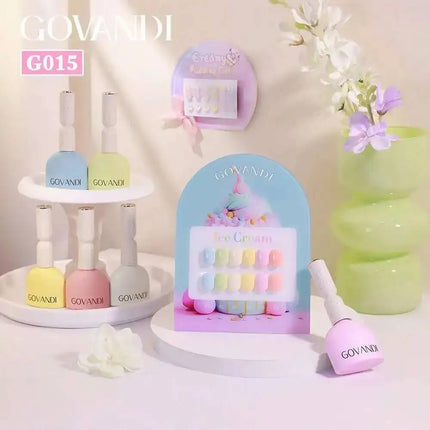 High-end Cream Milk 6pcs Gel Nail Polish Set 15ml Soak Off UV LED Gel Varnishes With Free Color Card For Nail Salon Lacquer 15ml