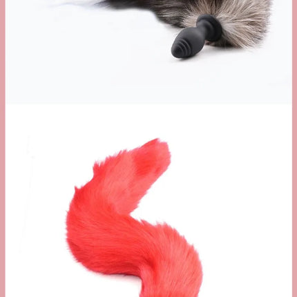 Fox Tail Anal Plug with Remote Control Vibrating - Faux Fur & Silicone Role Play Adult Toy Multi-Color BDSM Sex Toys for Couples