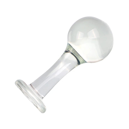VaHpp Glass Anal Plug Round ball With handle Diameter 4.5/5.5/6cm Sex toy Anal masturbation Dilation Training Transparent Smooth