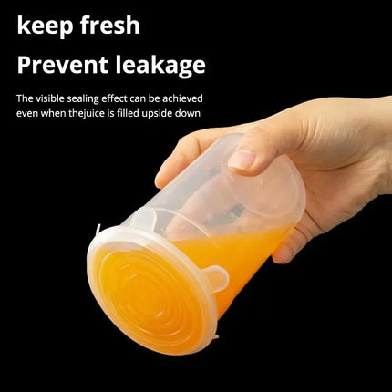 6Pcs/Set Transparent Silicone Bowl Covers Stretchable Universal Fresh-Keeping Lids for Refrigerator Oven