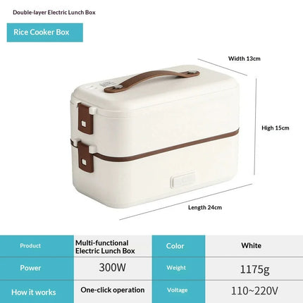 Hot Selling Stainless Steel Portable Electric Heating Lunch Box With Auto Warming Function for Office Travel and Camping Use