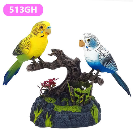 Sound Voice Control Electric Bird Pet Toy Electric Simulation Induction Bird Cage Birdcage Kids Toy Gift Garden Ornaments