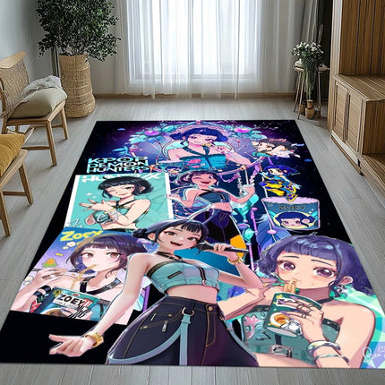 K-Pop Demon Hunters Golden Saja Boys Living Room Non-Slip Area Rug Soft Carpet for Bedroom Playroom Sofa, Home Decor Doormat