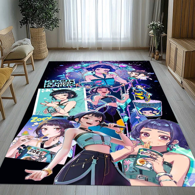 K-Pop Demon Hunters Golden Saja Boys Living Room Non-Slip Area Rug Soft Carpet for Bedroom Playroom Sofa, Home Decor Doormat