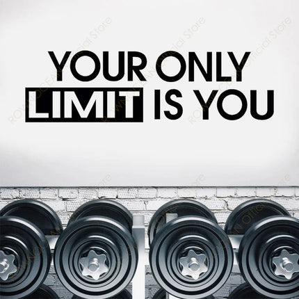 Your Only Limit Is You Quotes Gym Studio Decor Wall Sticker Home Gym Fitness Decals Motivational Workout Wallpaper Murals 4890