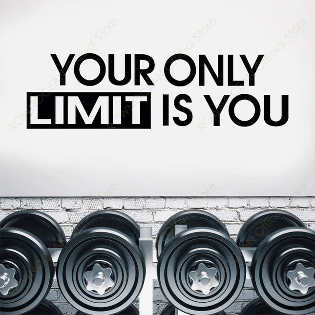 Your Only Limit Is You Quotes Gym Studio Decor Wall Sticker Home Gym Fitness Decals Motivational Workout Wallpaper Murals 4890