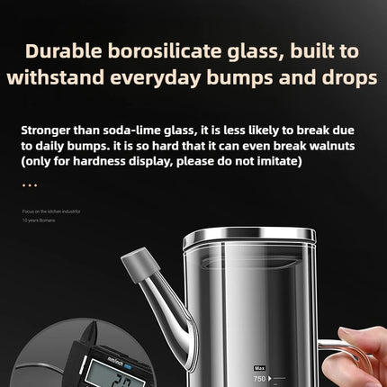 High Borosilicate Glass Oil Bottle Kitchen Essential Non Drip Oil Bottle for Vinegar Soy Sauce and Cooking Oil