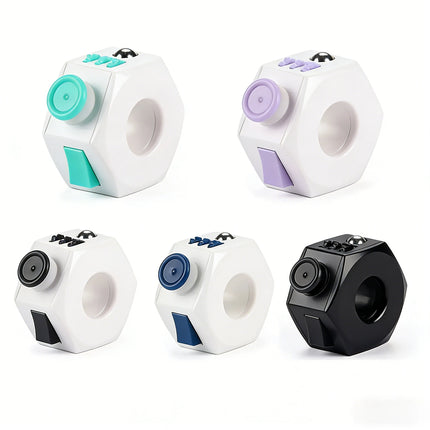 6 Sided Cube Fidget Roller Sensory Toy Multifunctional Finger Spinning Ring Cube Toy Relieve Stress for ADD ADHD Improve Focus