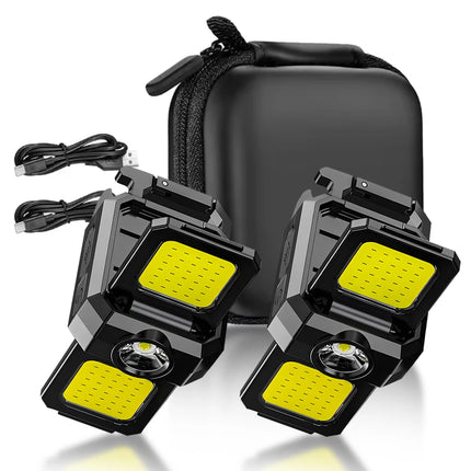 Mini LED Handheld Flashlights USB Rechargeable LED COB Work Lights Waterproof Keychain Emergency Lantern For Outdoor Camping