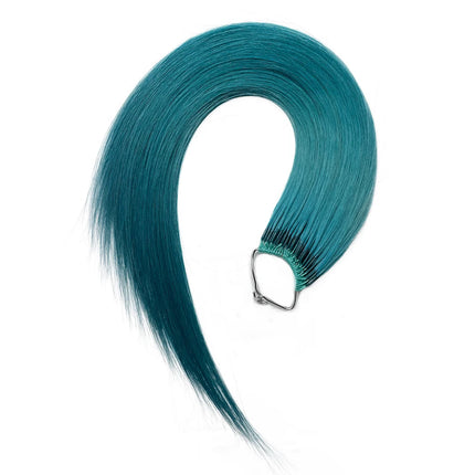 Korean hot selling pure cotton 100% human hair cotton thread double head double brushed feather hair extensions natural color