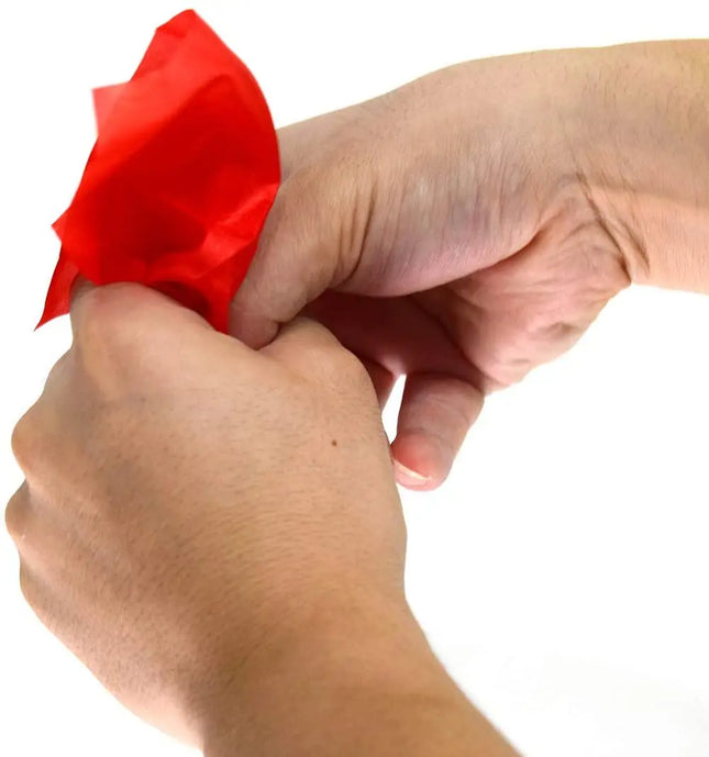 2pcs Finger Magic Trick Disappearing Silk Fake Thumb Tip Reality Magician Close Up Stage Show Prop Prank Toy Red Silk Magic Prop