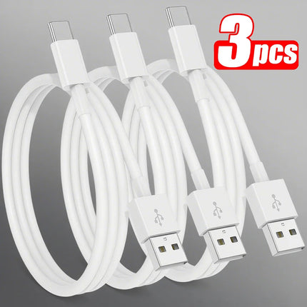 1-3Pcs 20W USB A to Type-c Fast Charging Cable 6.6ft/200cm for iPhone 16 15 Pro Pro Max Plus iPad Mini6 Air4 Pro Samsung Huawei