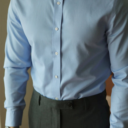 Men's long-sleeved shirt: casual, simple, high-quality, wrinkle-free, slim fit, business formal, all-season collection