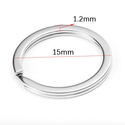 20pcs Stainless Steel Key Rings 20/25/28/30/35mm Round Flat Line Split Rings Keyring for Jewelry Making Keychain DIY Findings