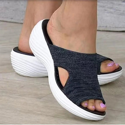 Women's Sandals Low Heels Sandals Shoes For Woman Summer Sandals Wedge Heel Slippers Summer Shoes Indoor Outdoor Sandalias Mujer