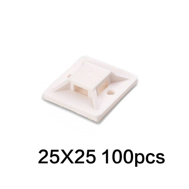 100PCS Cable Tie Base Mount With Glue Wire Removable Self Adhesive Wall Holder Car Fixing Seat Clamps Suction Positioning Sucker