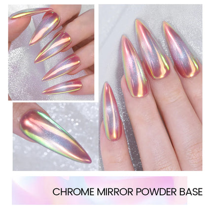 BORN PRETTY 10ml Chrome-Base Gel Polish Metallic Glitter Nail Power Super Shine Soak Off UV LED Functional Gel DIY Nails Art