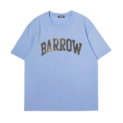 2026 Summer 100% Cotton T-Shirt for Men and Women with Round Neck Casual High-Quality Clothing Lettered Design barrow Printed