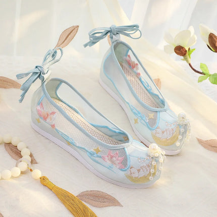 Chasing Moon Hot Sale Of The Season New Style Ming Dynasty Hanfu Shoes National Style Upturned Head Cotton Shoes Ancient Wedding