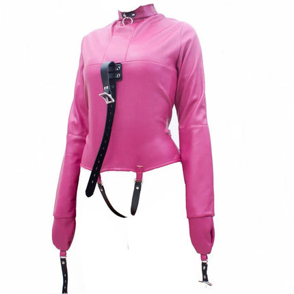 BDSM Sex Bondage Leather Arm Binder Restraint Straitjacket,Cosplay Sexy Costume Slave Binding Straight Jacket Sex Toys For Women
