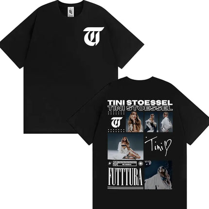 Singer TINI STOESSEL Futtura Album 2025 Tour T-shirt Men Women Fashion Aesthetic Retro Tee Shirt Cotton Casual Oversized T Shirt