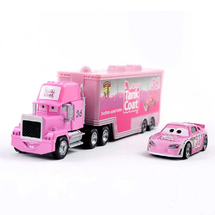 Pixar Cars Truck Attached Model Car Anime Figure Mack Semi-Hauler Rust-eze Racing Toys Container Trucks Children Birthday Gifts