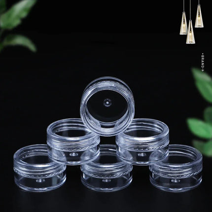 100pcs 2g/5g/10g Empty Plastic Jar Pots Transparent Sample Bottles Eyeshadow Cream Lip Balm Container Portable Makeup Jar