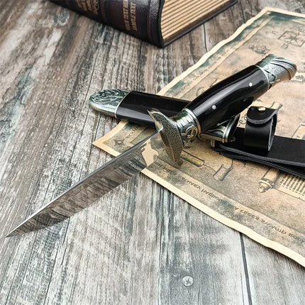 Russian Finka NKVD Fixed Blade Knife 7CR13Mov Steel Resin Handle Outdoor Hunting Survival Camping Knife