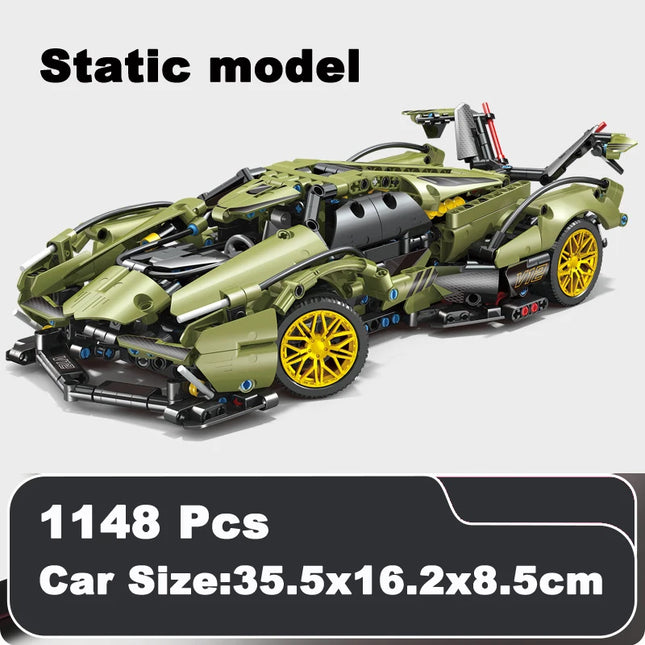 Rc Building Blocks Car Racing Technical V12 Lambo Super Speed Technik Sports Model Bricks Assembly Toys Boy Adult Kid Child Gift