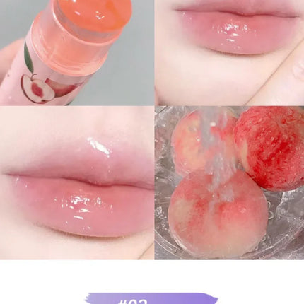 Jelly Fruit Lip Balm Plant Extract Moisturizing & Nourishing Lip Pomade Lasting Hydrating Lip Gloss Care Juicy Peach Lipsticks
