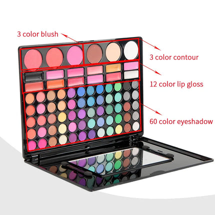 Makeup Set for Women 78 Color Eye Shadow Pearlescent Matte Glitter Shimmer Luminous Eyeshadow Powder Sequins Eyeshadow Palette