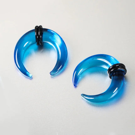 Casvort 1PCS Cozy Glass Stretching Kits Pincher Taper with O-Rings Buffalo Septum Retainers Hypoallergenic Piercing Jewelry