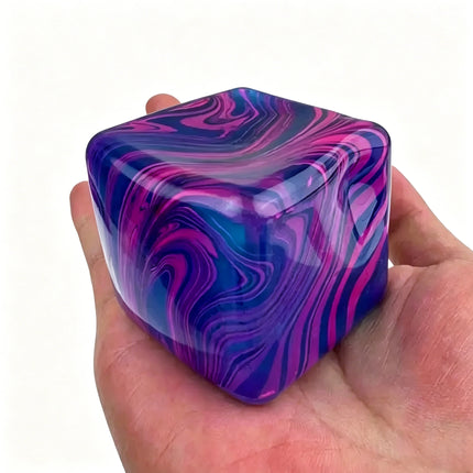 Stress Cube Squishy Gel Ball Marble Swirl Slow Rebound Soft Stretch Squeeze Fidget Sensory Decompression Anxiety Relief Toy.