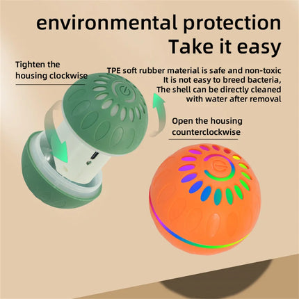 Interactive Smart Dogs Toys Balls - USB Automatic Moving Bouncing Ball for Puppy to Large dog-Electronic Pet Ball Christmas Gift